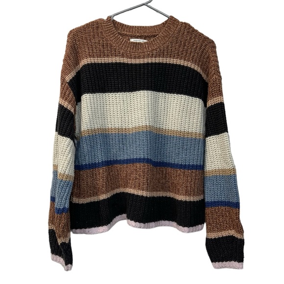 American Eagle Outfitters Sweaters - American Eagle Striped Waist Length Sweater, Size XS